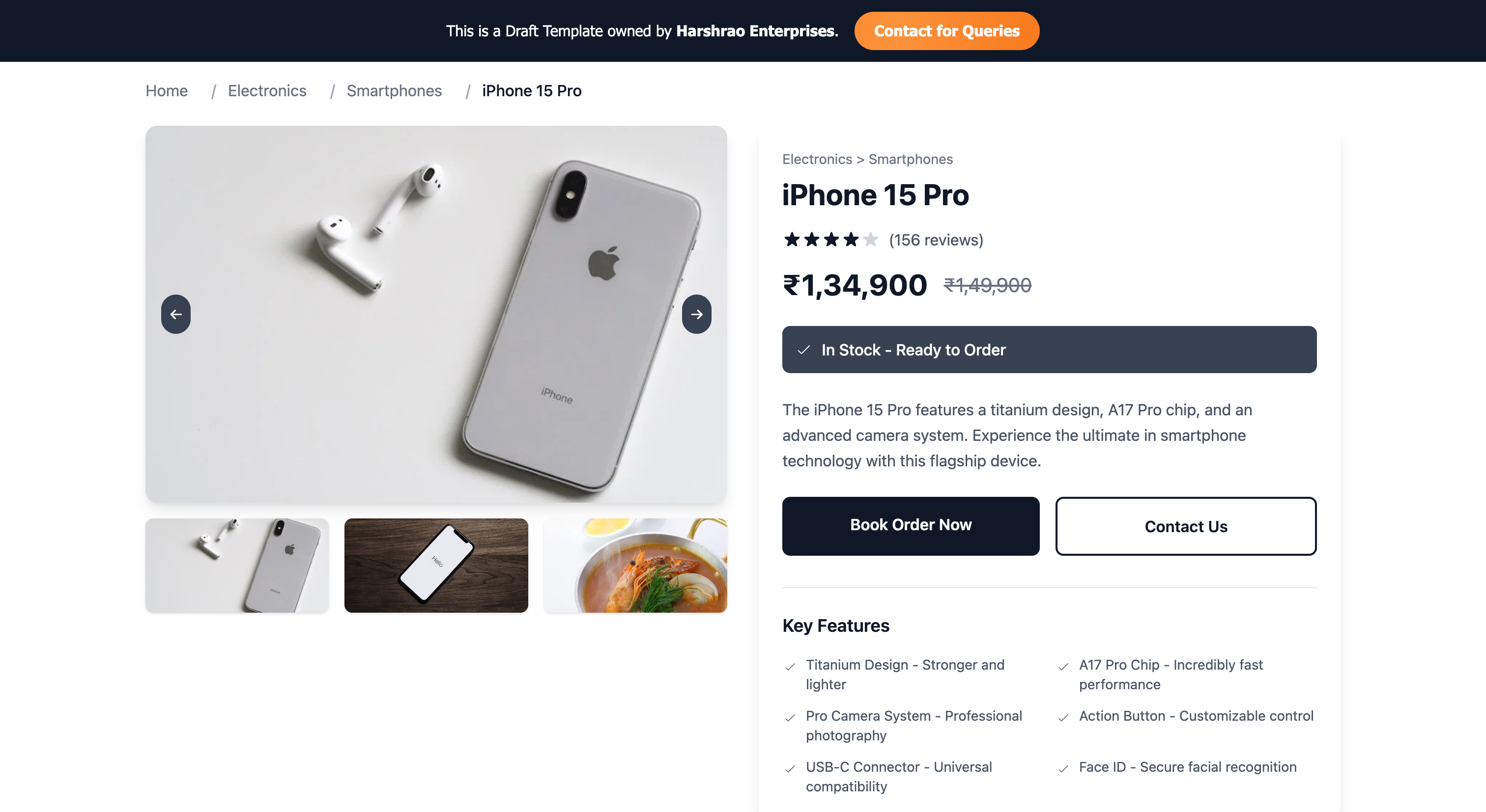 D431 - Vendor E-commerce Webpage Image