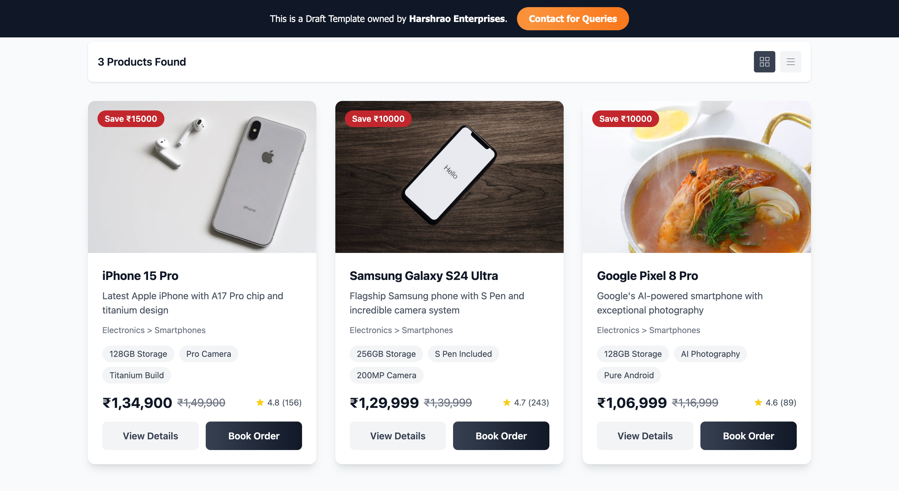 D431 - Vendor E-commerce Webpage Image